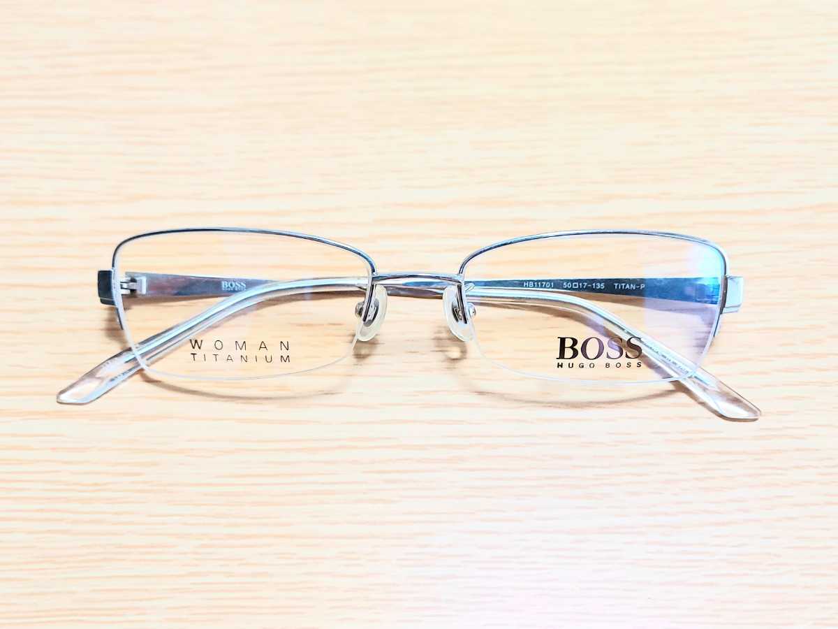 新品　HUGO BOSS ヒューゴボス　日本製　メガネ　眼鏡　高級感　オシャレ　上品　ハーフリム　チタン　軽い_画像6