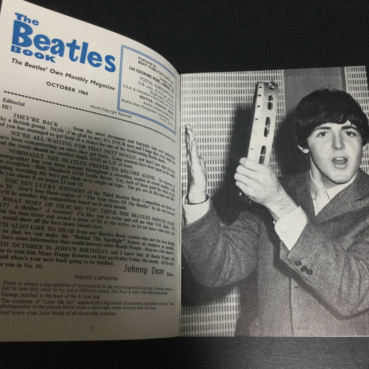 The Beatles Monthly Book No.15★1964 Oct.の画像3