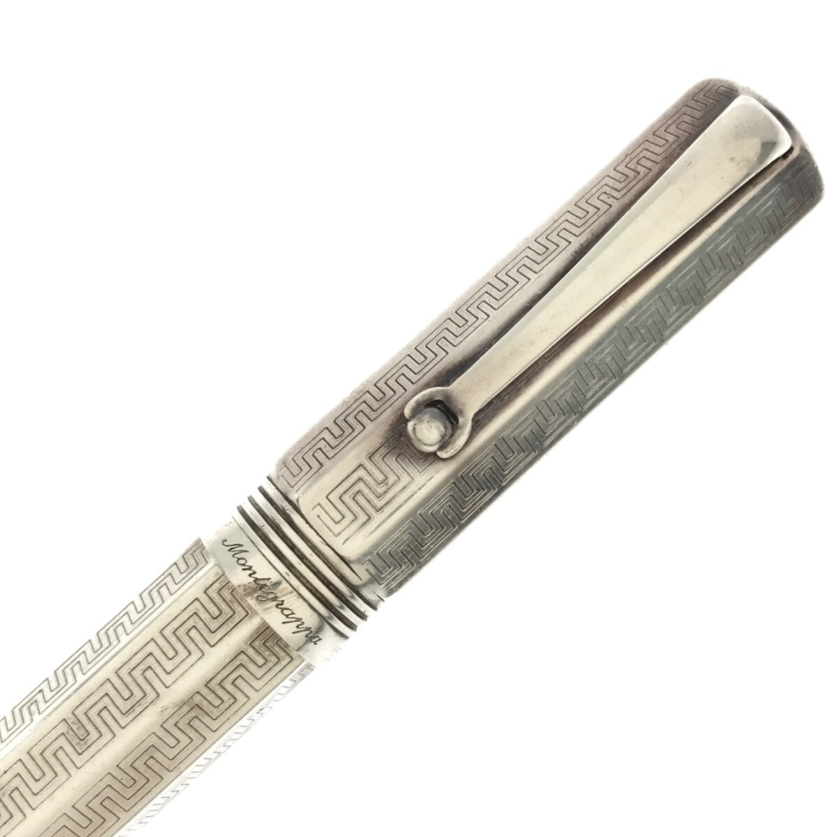【希少】Montegrappa Sterling 925 モンテグラッパ レミニッセンス 万年筆 スターリングシルバー ペン先 18金 ITALY 750 F 刻印 文具 J780 9