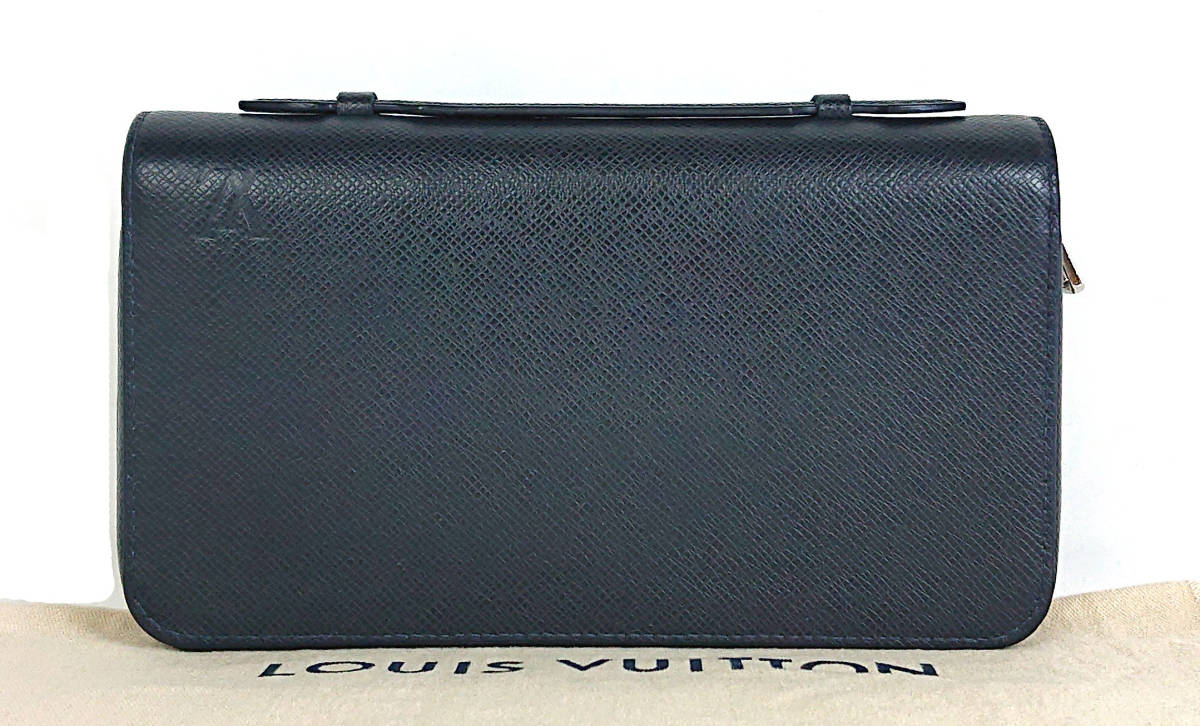 素敵な ブルーマリーヌ クラッチバッグ トラベルケース◆セカンド ジッピーXL M44276 B-4226◆極美品【ルイヴィトン】タイガ ネイビー 長財布 紺 タイガライン