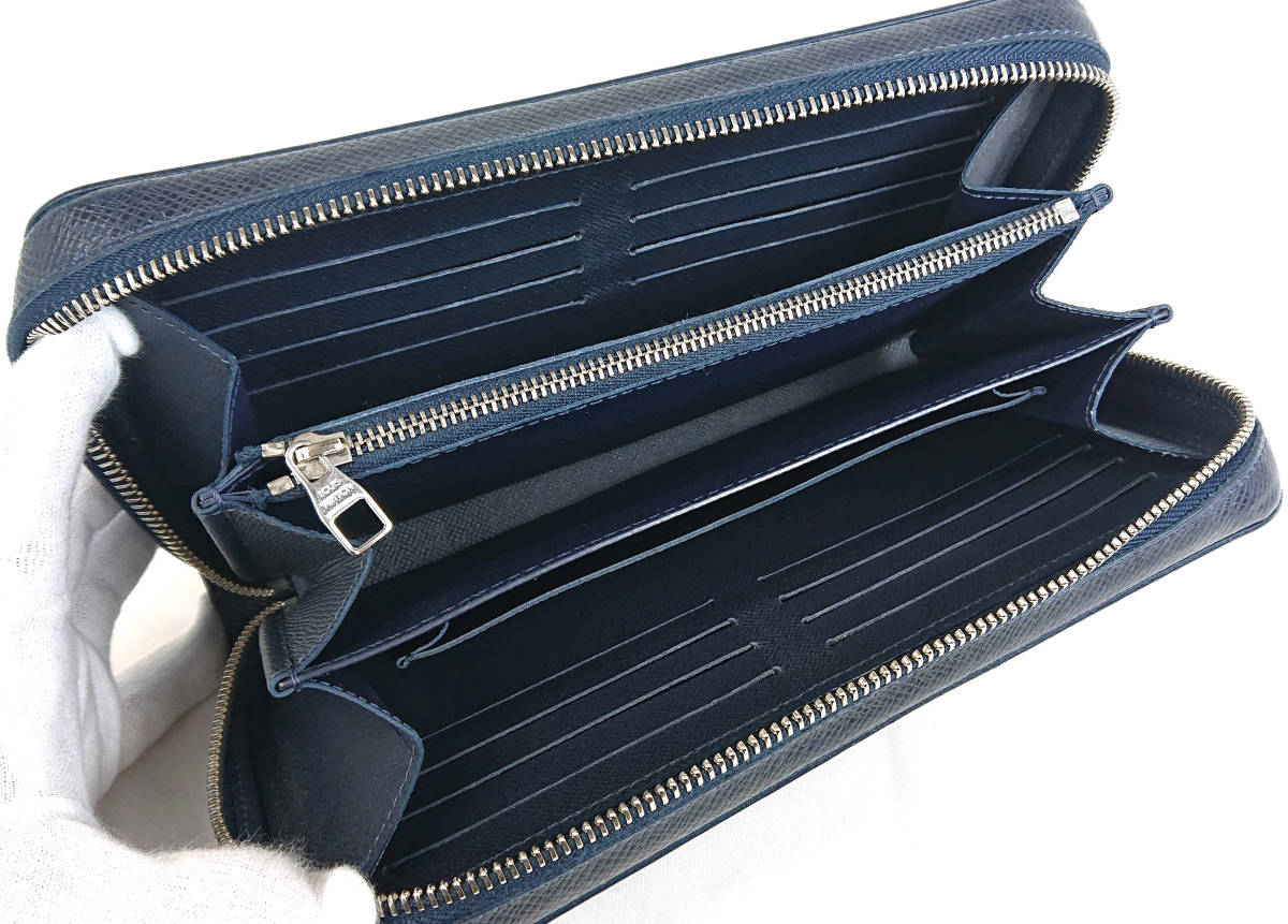 B-4226◆極美品【ルイヴィトン】タイガ M44276 ジッピーXL トラベルケース◆セカンド クラッチバッグ ブルーマリーヌ ネイビー 紺 長財布_画像7