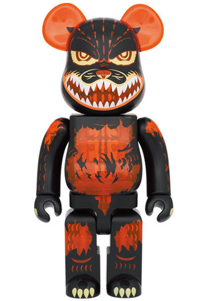 【新品】BE@RBRICK ゴジラVSデストロイア版 ゴジラ (メルトダウン：クリアオレンジVer.) 100％ & 400％ ベアブリック 国内正規 MEDICOM TOY_画像3