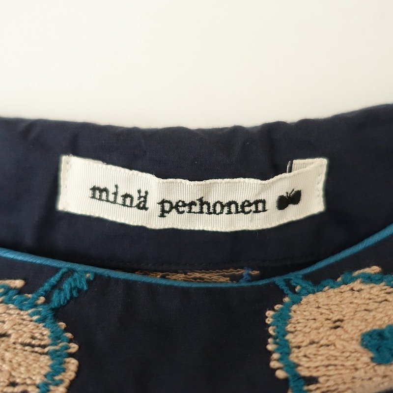 定価4.1万】ミナペルホネン mina perhonen *copains 刺繍ブラウス*38