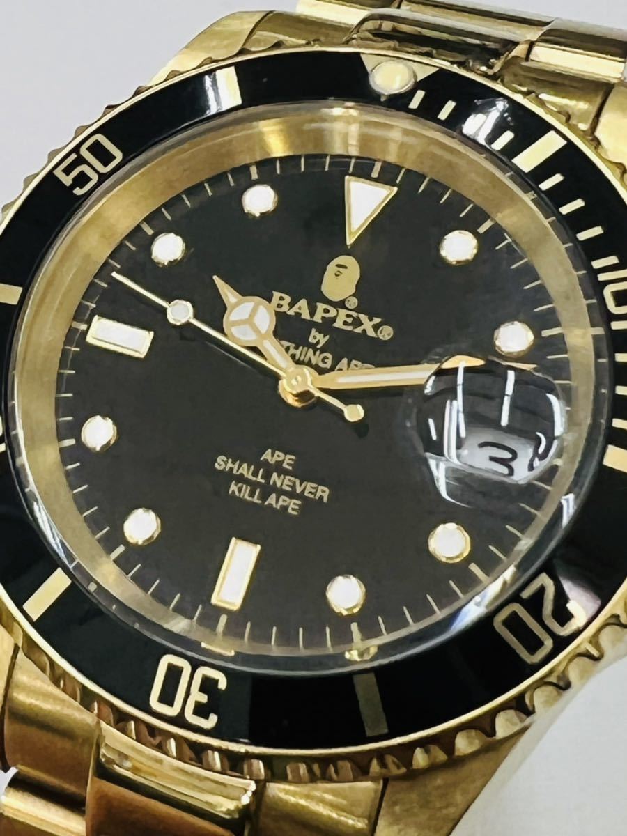 A BATHING APE BAPEX”サルマリーナ” ゴールド