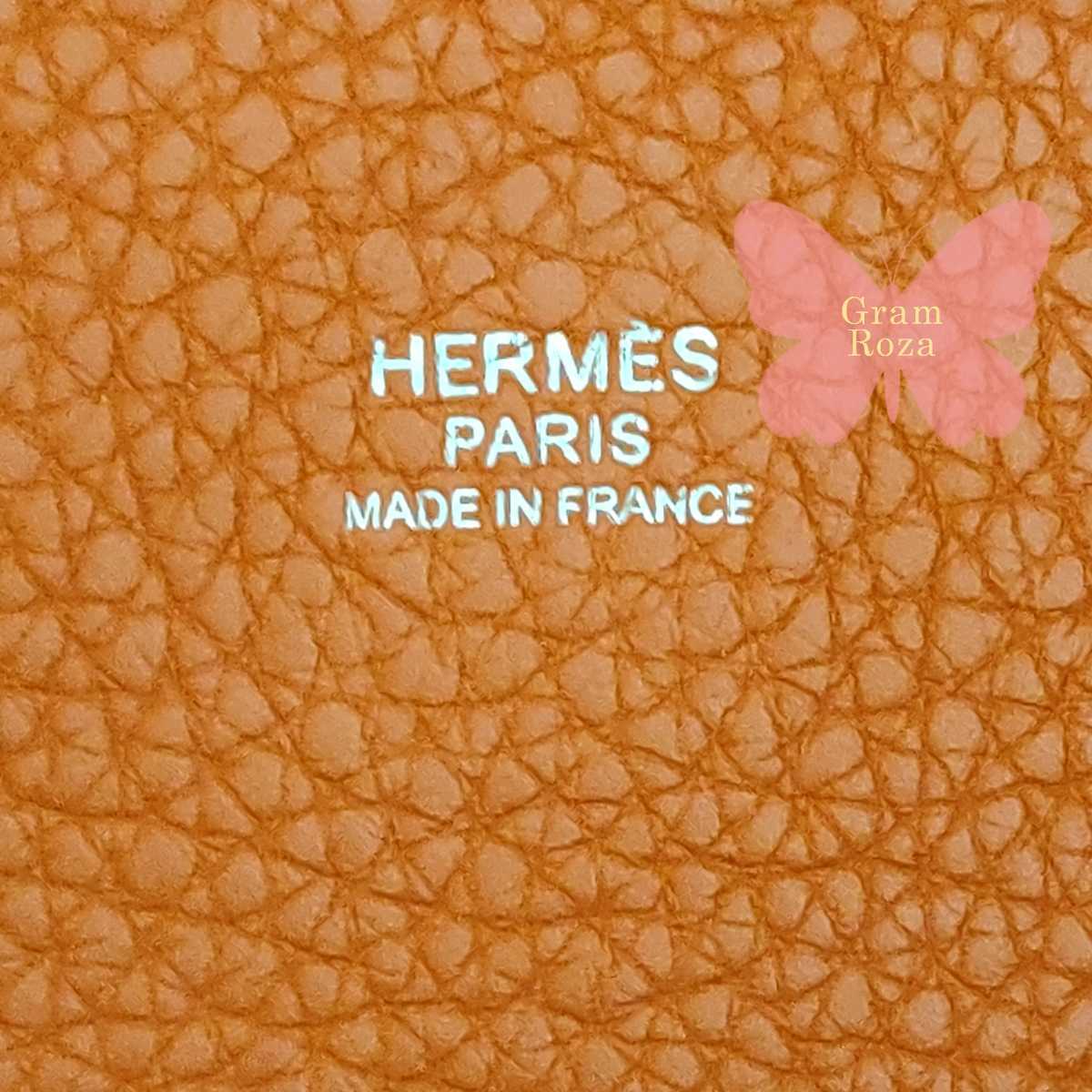 美品◆1円スタート◆ピコタンロックMM22 オレンジ HERMES エルメス バッグ ツイリー＆インバッグ付き トリヨン □R刻印_画像6