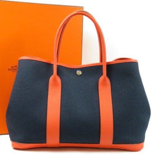 豊富なSALE HERMES エルメス ガーデンパーティPM バイカラー D刻印
