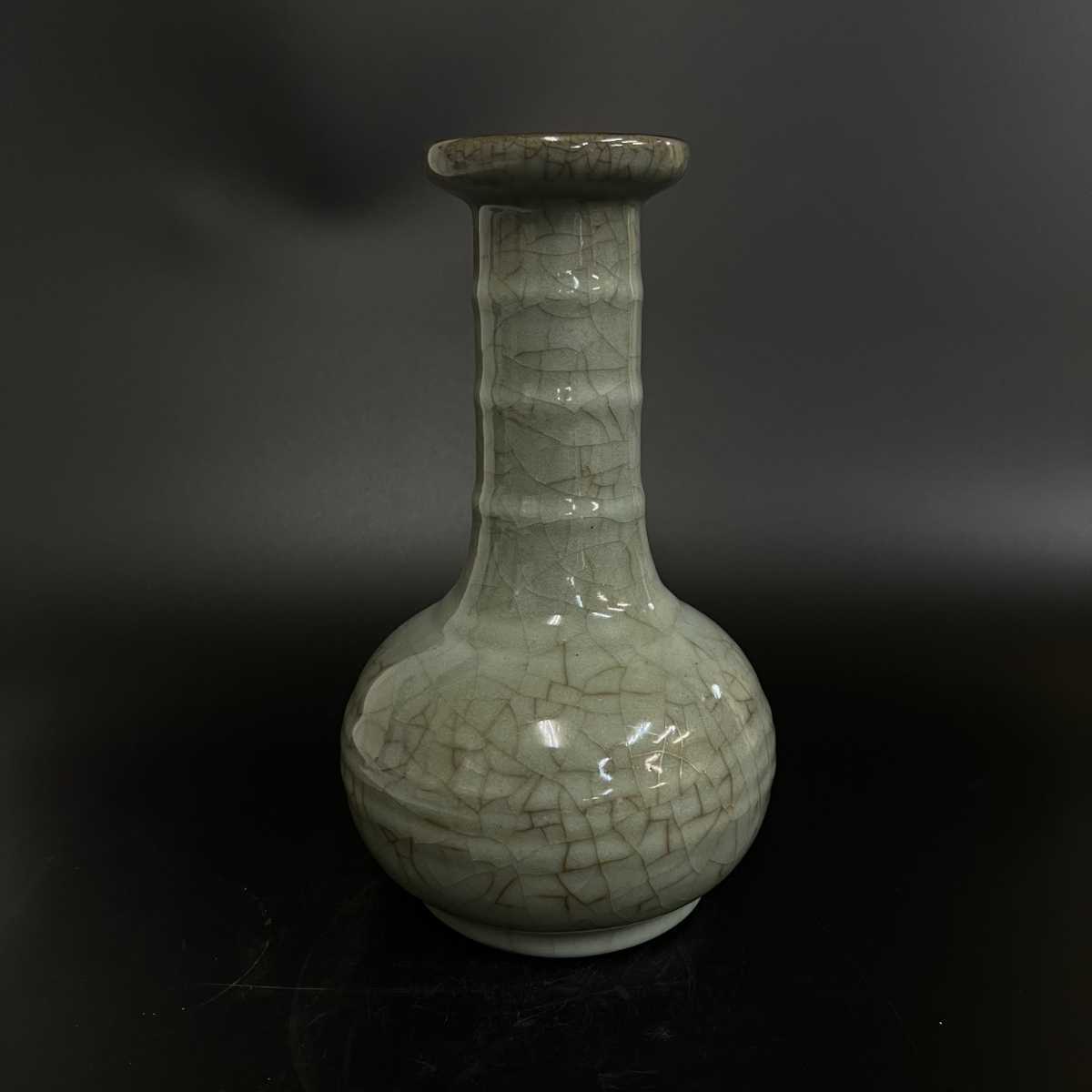 中国 古美術 官窯 龍泉窯 青磁 花瓶 花入 南宋 宋代 古玩