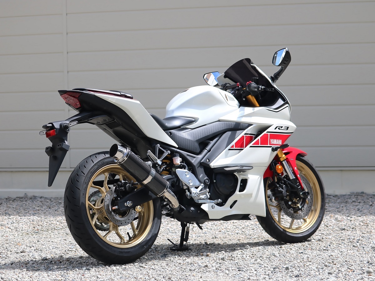 新品 WR’S YZF-R3 2022～ (8BL-RH21J) スリップオン ラウンドサイレンサータイプ カーボンサイレンサー BC2310JM ダブルアールズ