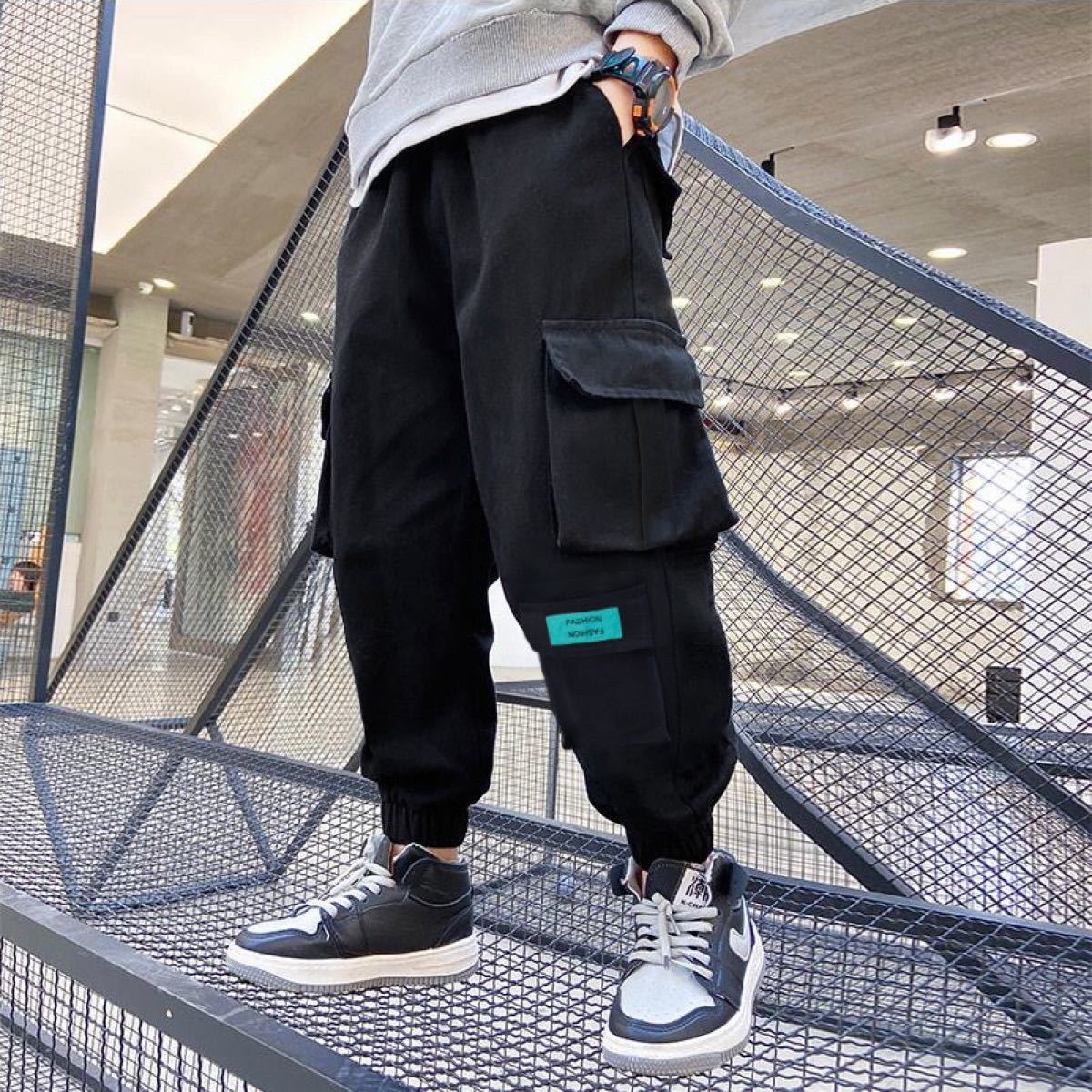 98%OFF!】 カーゴパンツ ダンス ストリート ブラック 120 キッズ 子供