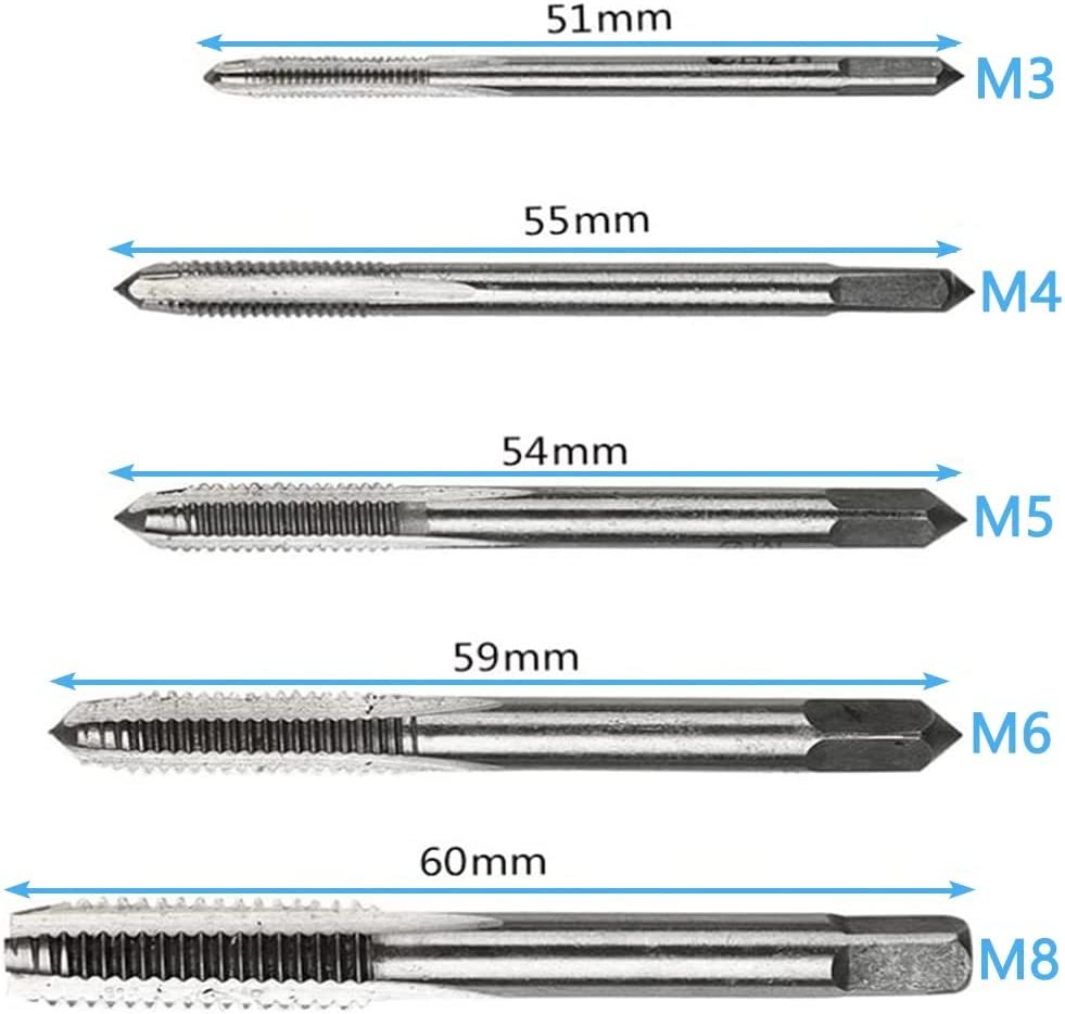 『送料無料』ネジ ねじきりタップ ドリルタップセット M3 M4 M5 M6 M8 ドリル T型 ハンドル 調整可能 穴あけ ハンドタッピング 6本　Y_画像4