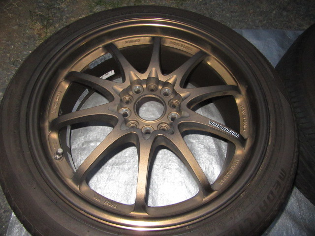 美品 CE28 鍛造 RAYS 18インチ7.5J+50_pcd114.3-5H BR/ブロンズ 215/45R18 タイヤ付き_画像2
