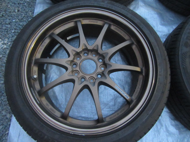 美品 CE28 鍛造 RAYS 18インチ7.5J+50_pcd114.3-5H BR/ブロンズ 215/45R18 タイヤ付き_画像3