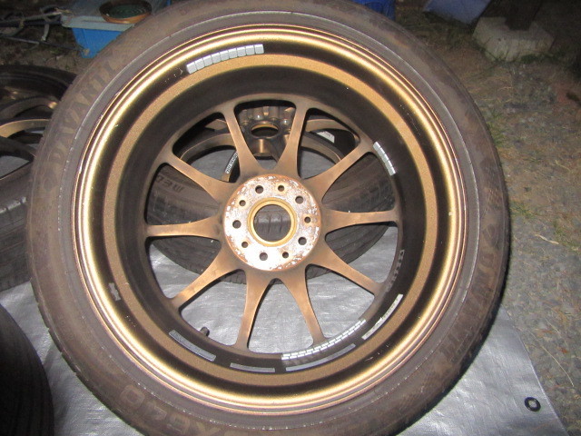 美品 CE28 鍛造 RAYS 18インチ7.5J+50_pcd114.3-5H BR/ブロンズ 215/45R18 タイヤ付き_画像8