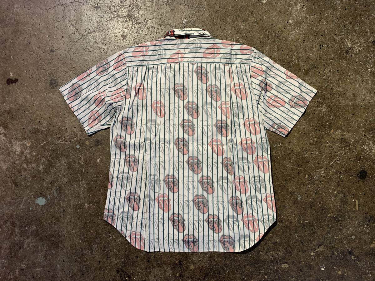 COMME des GARCONS HOMME PLUS 06SS lip & tongue total pattern short sleeves shirt lining switch AD2006 Comme des Garcons Homme pryusRolling Stones PQ-B030