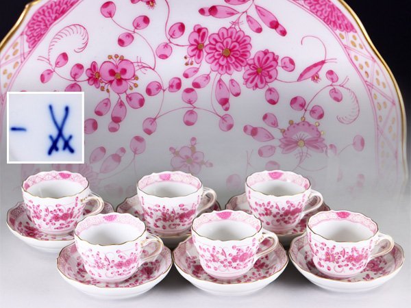 安心発送】 【美品】マイセン インドの華 リッチピンク カップ ...
