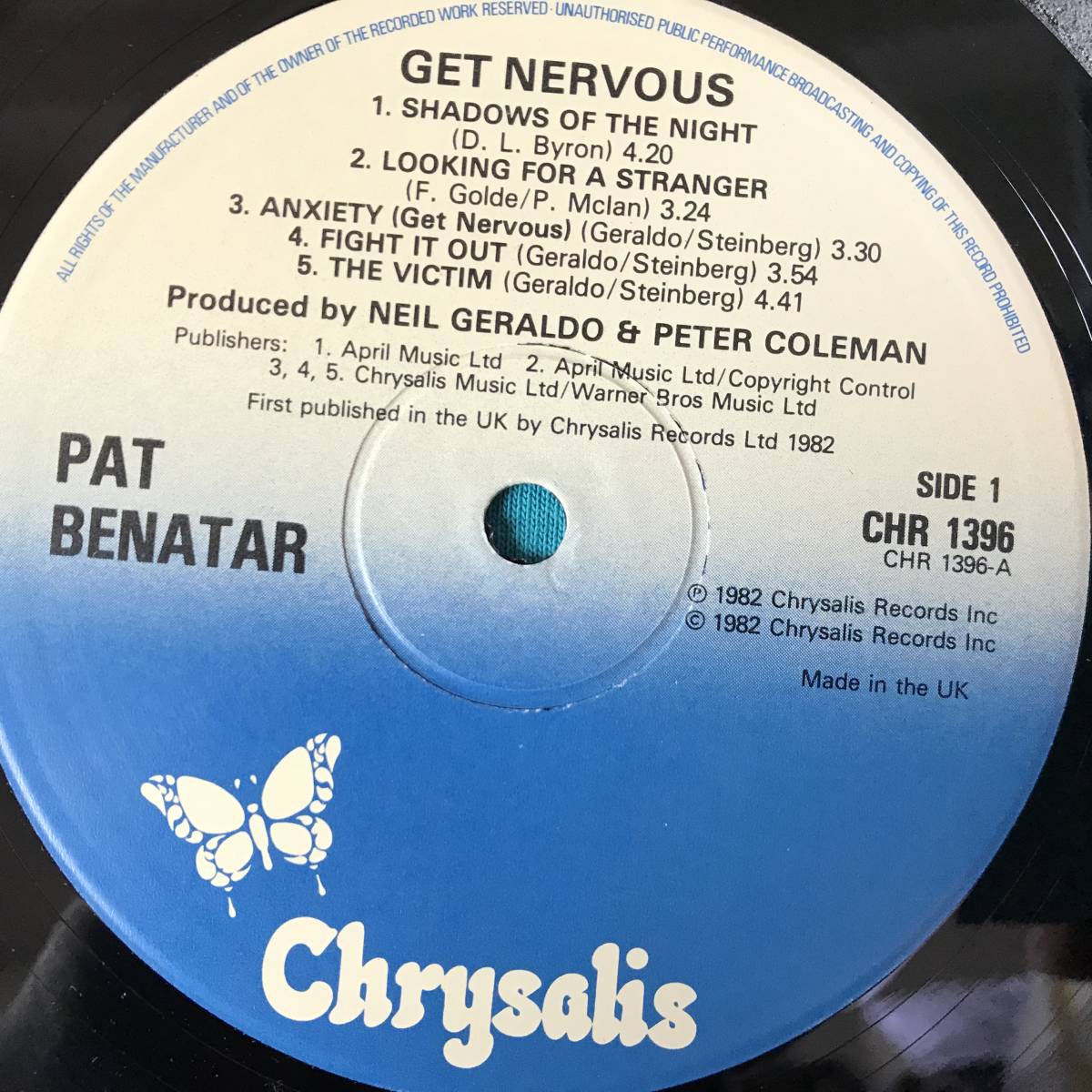 LP●Pat Benatar / Get Nervous UK盤CHR 1396_画像3