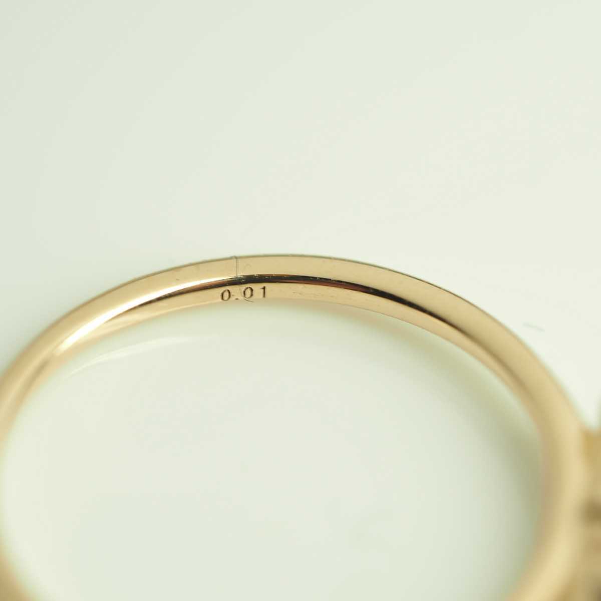 STAR JEWELRY スタージュエリー リボンモチーフリング K10YG D0.01ct 9号 7