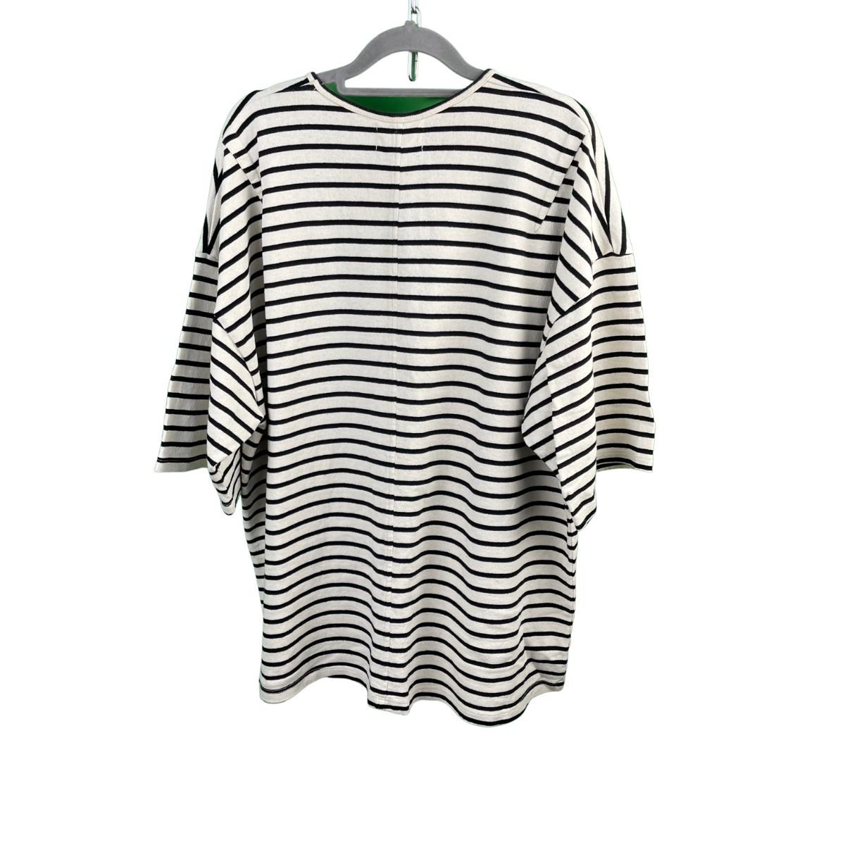 Z121■FEAR OF GOD FOG フィアオブゴッド■ボーダー Tシャツ 半袖カットソー ホワイト×ブラック L■_画像2