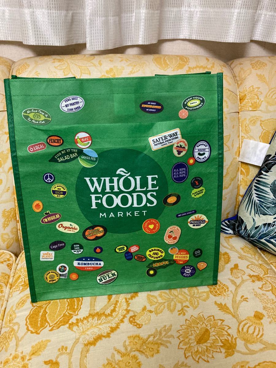 WHOLE FOODS  ホールフーズ　エコバッグ スタンプ柄