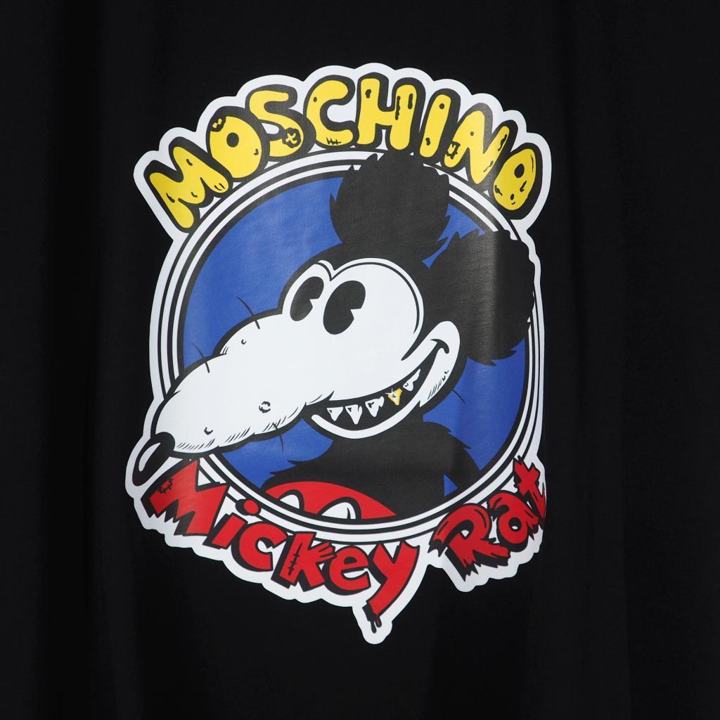 未使用品 モスキーノ MOSCHINO 20SS ネズミプリント Tシャツ カットソー 半袖 L ブラック 黒 A0779 メンズ_画像3