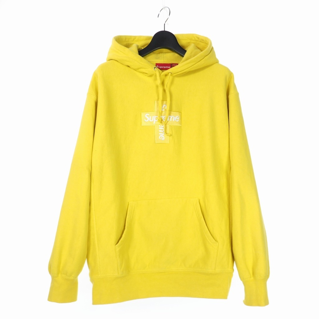 【公式ショップ】 L クロスロゴボックスパーカー Sweatshirt Hooded Logo Box Cross 20AW SUPREME シュプリーム イエロー メンズ 黄色 パーカ
