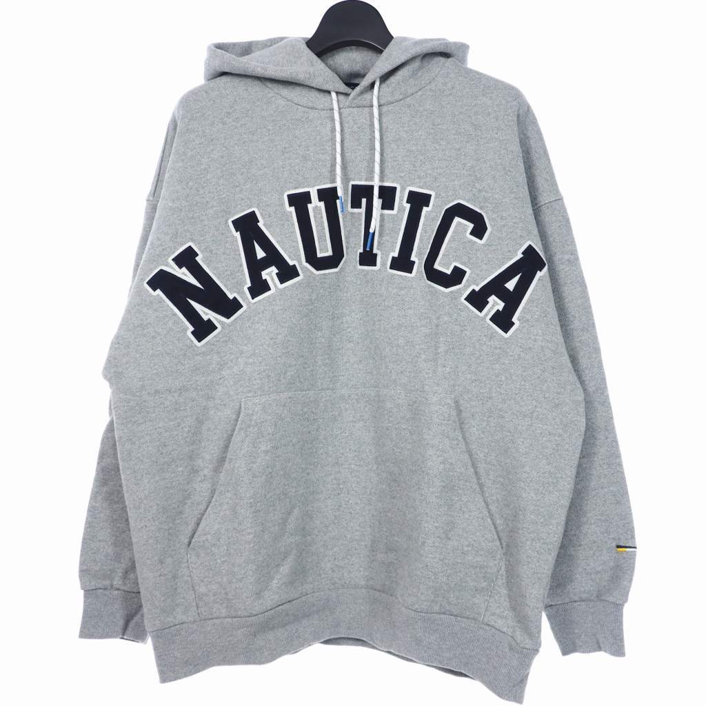 ノーティカ NAUTICA Arch Logo Sweat Hoodie アーチロゴ スウェット パーカー M グレー 灰 213-1250 メンズ 