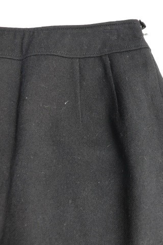 エフデ ef-de スカート ひざ丈 台形 タック スリット ウール 9 黒 ブラック /M2N37 レディース_画像4
