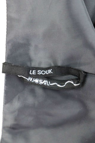  Le souk Le souk skirt pcs shape knee height hem pleat cotton Zip fastener 38 navy blue navy /MS lady's 