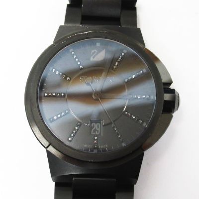 スワロフスキー SWAROVSKI Piazza Grande PVD Black 1124141 アナログ クォーツ 腕時計 黒 ブラック メンズ