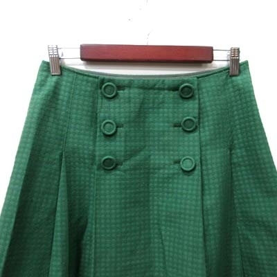  Natural Beauty Basic NATURAL BEAUTY BASIC flair skirt knee height total pattern L green green /YI lady's 