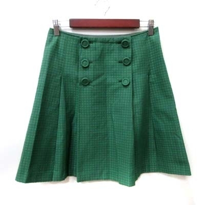  Natural Beauty Basic NATURAL BEAUTY BASIC flair skirt knee height total pattern L green green /YI lady's 