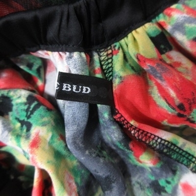  Rose Bud ROSE BUDchu-ru skirt gya The - knee height floral print F multicolor /YI lady's 