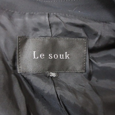 ルスーク Le souk テーラードジャケット 背抜き 36 黒 ブラック /YI レディース_画像6