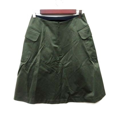 トゥモローランドコレクション TOMORROWLAND collection 台形スカート ミモレ ロング 38 緑 カーキ /YI レディース_画像4