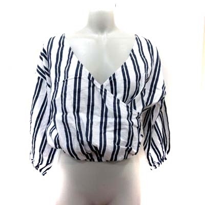  Egoist EGOIS T-shirt blouse kashu cool stripe long sleeve F navy blue navy white white /YI #MO lady's 