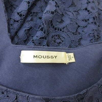 マウジー moussy チュニック ブラウス ノースリーブ 総レース F 紺 ネイビー /YI ■MO レディース_画像6