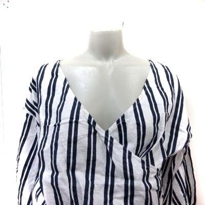 Egoist EGOIS T-shirt blouse kashu cool stripe long sleeve F navy blue navy white white /YI #MO lady's 
