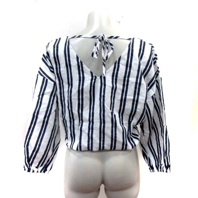  Egoist EGOIS T-shirt blouse kashu cool stripe long sleeve F navy blue navy white white /YI #MO lady's 