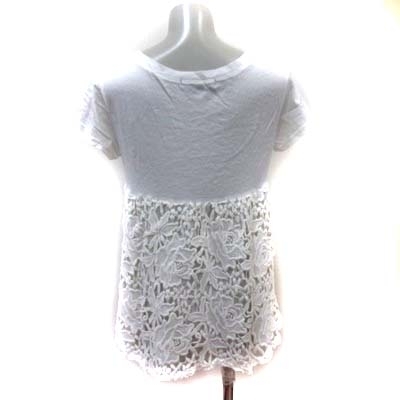  Queens Court QUEENS COURT tunic short sleeves switch embroidery race 2 white white /YI lady's 