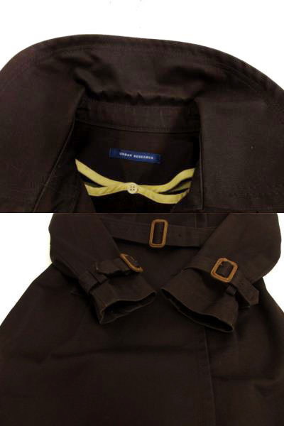 アーバンリサーチ URBAN RESEARCH コート トレンチコート ダブル サッシュベルト ライナー付き 日本製 コットン ブラウン 茶 38_画像9