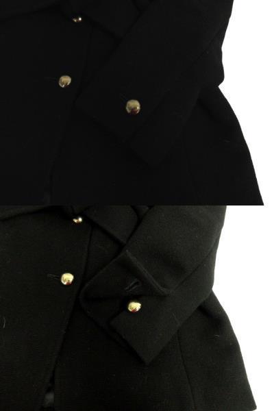 ヴィニー Vigny コート スタンドカラー リボン ウール混 日本製 ブラック 黒 38 レディース_画像5