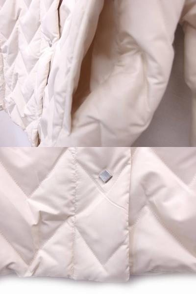 SANYO COAT ジャケット アウター キルティング ダウン ファー付 ファスナー ポケット 9 ホワイト 白 /C レディース_画像4
