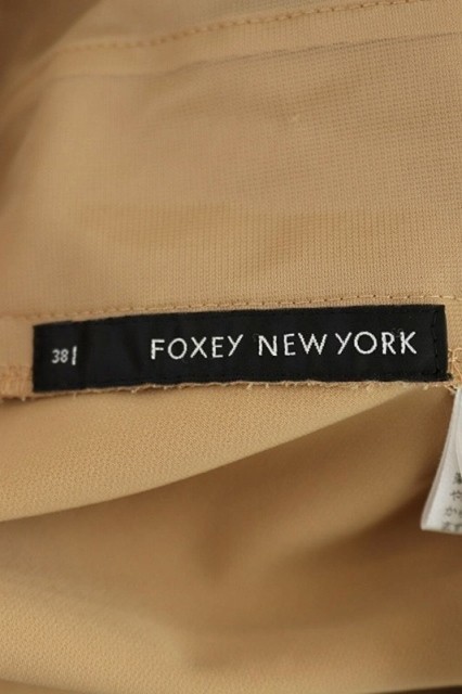 フォクシーニューヨーク FOXEY NEW YORK スカート ミニ 台形 38 ベージュ 29163 /YS ■OS レディースの画像6
