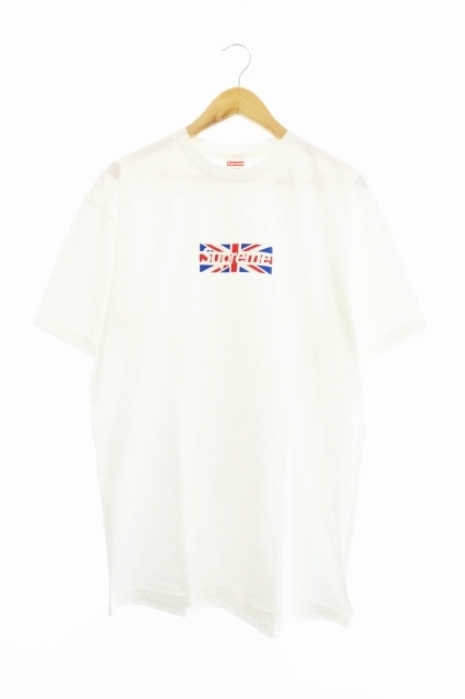 シュプリーム SUPREME 11AW Union Jack Box Logo Tee ロンドンオープン記念 ユニオンジャック ボックスロゴ Tシャツ L ホワイト☆AA★ 2111