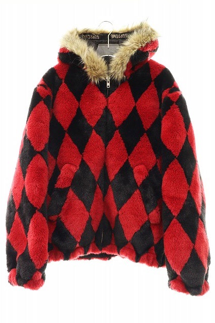 シュプリーム SUPREME 18AW Diamond Faux Fur Jacket ダイヤモンド