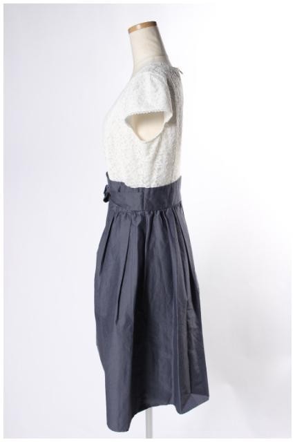 トッカ TOCCA 18SS HALF MOON ドレス ワンピース 切替 2 白 ホワイト aan0422 レディース_画像2