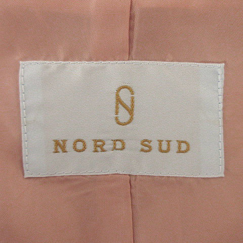 ノール シュド NORD SUD ジャケット テーラードカラー 長袖 ダブル 2B シャイニー 総裏地 ピンク 38 レディース_画像5