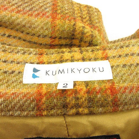 k Miki .k Kumikyoku KUMIKYOKU pants Short check wool 2 tea Brown aan0305 lady's 
