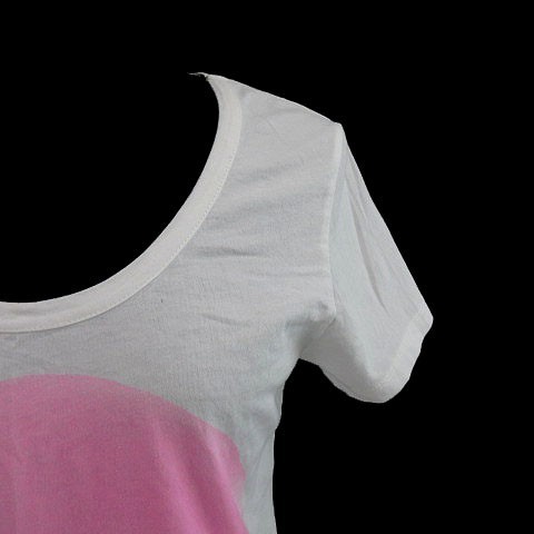 Roxy ROXY футболка короткий рукав принт хлопок белый розовый S женский 