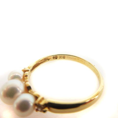 タサキ 田崎 TASAKI リング 指輪 パール K18 ダイヤモンド 0.02 10号 ゴールド アクセサリー cmy0424 レディース_画像5